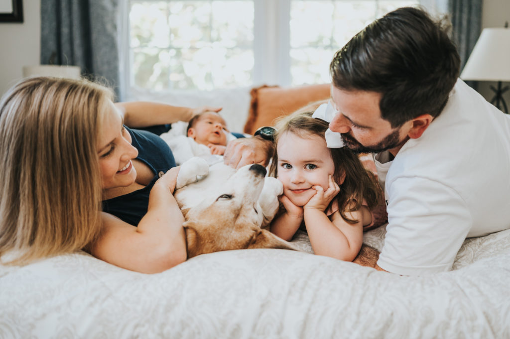 Posing your family during a lifestyle newborn photography session
